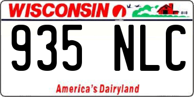 WI license plate 935NLC