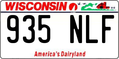WI license plate 935NLF