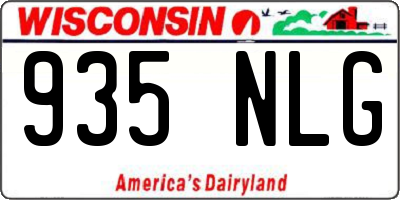 WI license plate 935NLG