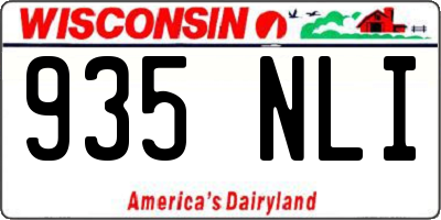 WI license plate 935NLI