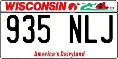 WI license plate 935NLJ