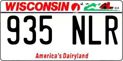 WI license plate 935NLR