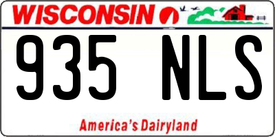 WI license plate 935NLS