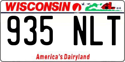 WI license plate 935NLT