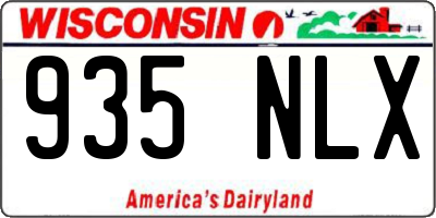 WI license plate 935NLX