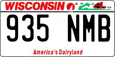 WI license plate 935NMB