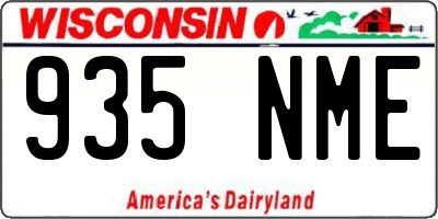 WI license plate 935NME