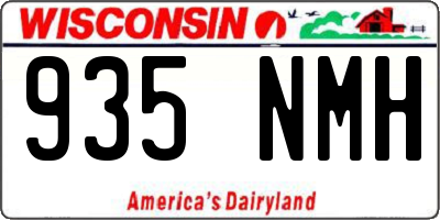 WI license plate 935NMH