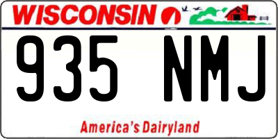 WI license plate 935NMJ