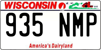WI license plate 935NMP