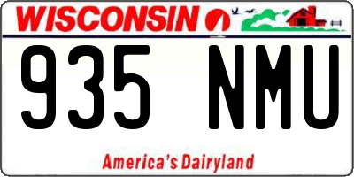WI license plate 935NMU