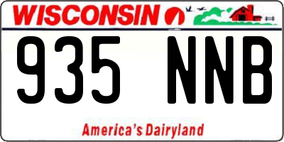 WI license plate 935NNB