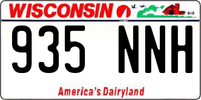 WI license plate 935NNH