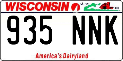 WI license plate 935NNK
