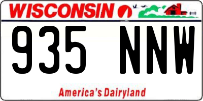 WI license plate 935NNW