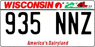 WI license plate 935NNZ