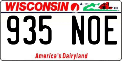WI license plate 935NOE