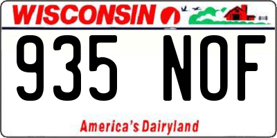 WI license plate 935NOF