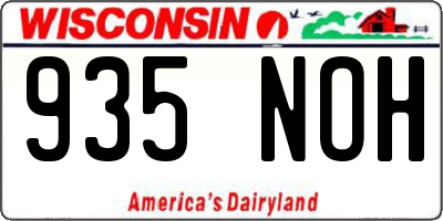 WI license plate 935NOH