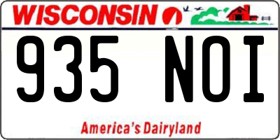 WI license plate 935NOI