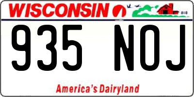 WI license plate 935NOJ