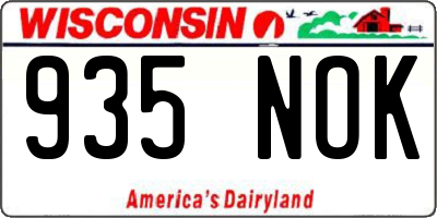 WI license plate 935NOK