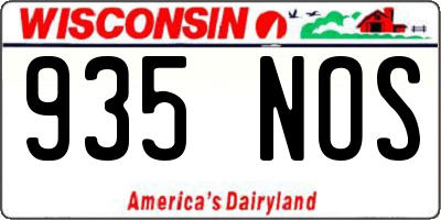 WI license plate 935NOS