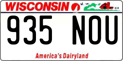 WI license plate 935NOU