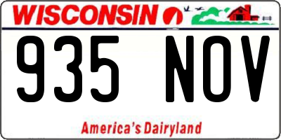 WI license plate 935NOV
