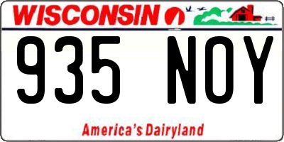 WI license plate 935NOY
