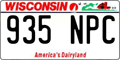 WI license plate 935NPC