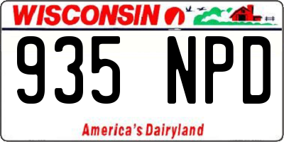 WI license plate 935NPD