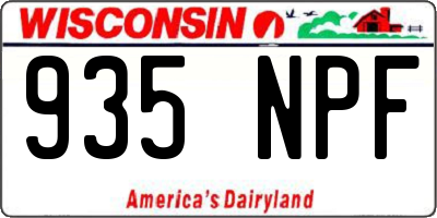 WI license plate 935NPF