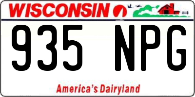 WI license plate 935NPG