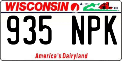 WI license plate 935NPK