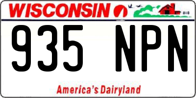 WI license plate 935NPN