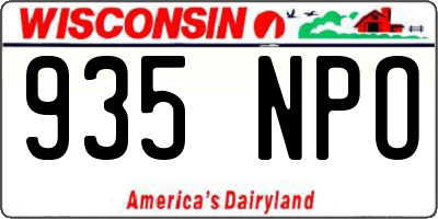 WI license plate 935NPO