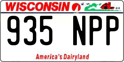 WI license plate 935NPP