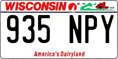 WI license plate 935NPY