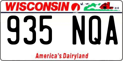 WI license plate 935NQA