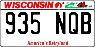 WI license plate 935NQB
