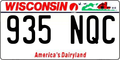 WI license plate 935NQC