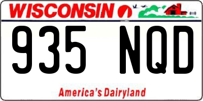WI license plate 935NQD