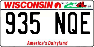 WI license plate 935NQE