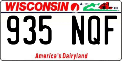 WI license plate 935NQF