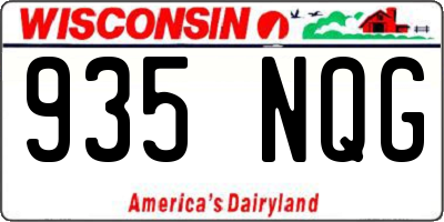 WI license plate 935NQG
