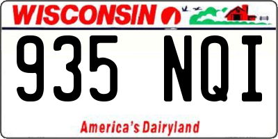 WI license plate 935NQI