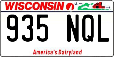 WI license plate 935NQL