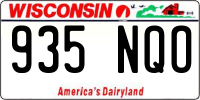 WI license plate 935NQO