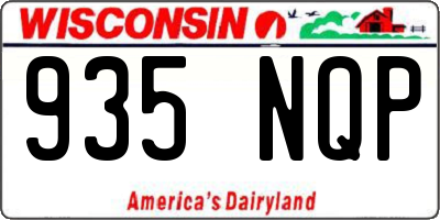WI license plate 935NQP